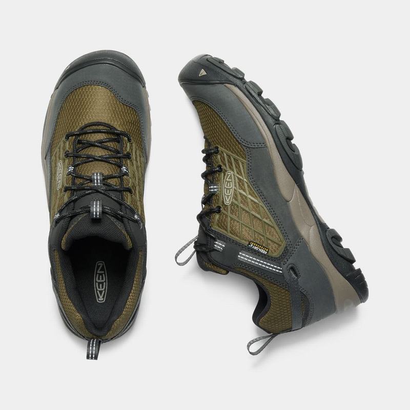 Zapatos Trekking Keen Saltzman Waterproof Para Hombre Verde Oscuro Oliva/Negros - Zapatos Keen Mexic